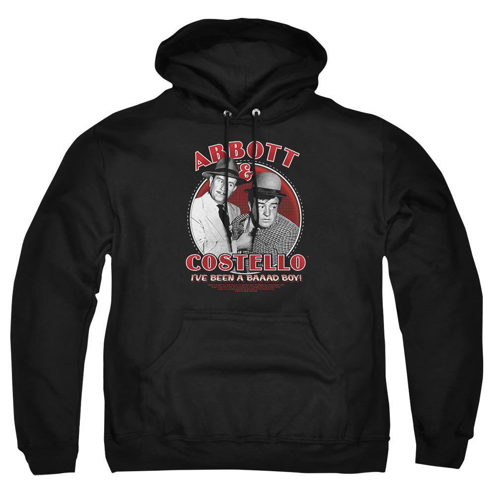 AN OFFCIALLY LICENSED ABBOTT & COSTELLO BAD BOY ADULT UNISEX PULLOVER HOODIE BLACK