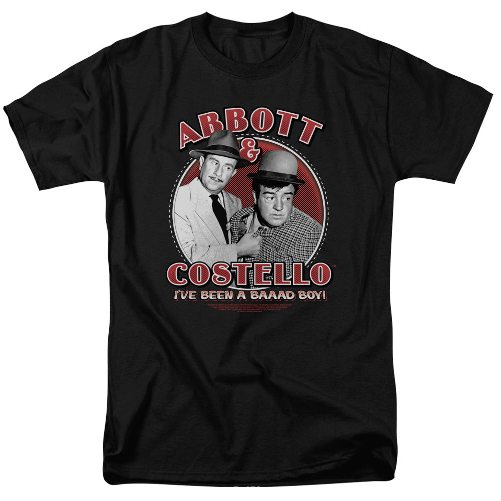 AN OFFCIALLY LICENSED ABBOTT & COSTELLO BAD BOY MEN'S REGULAR FIT T-SHIRT BLACK
