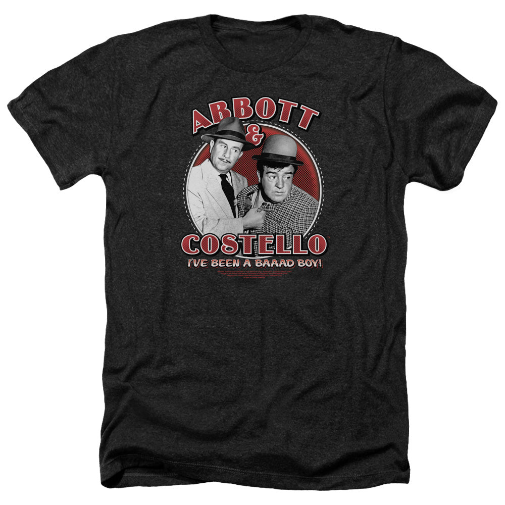 AN OFFCIALLY LICENSED ABBOTT & COSTELLO BAD BOY MEN'S HEATHER T-SHIRT CHARCOAL