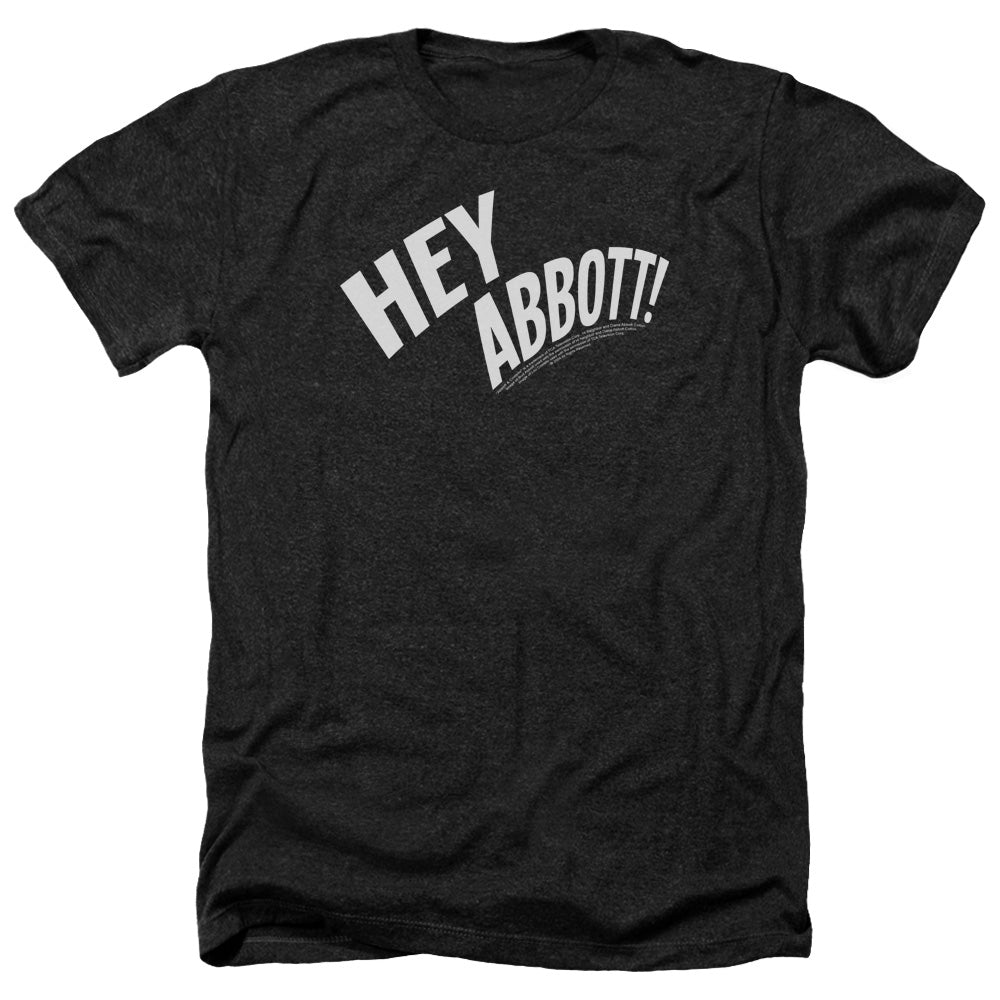 AN OFFCIALLY LICENSED ABBOTT & COSTELLO HEY ABBOTT MEN'S HEATHER T-SHIRT CHARCOAL