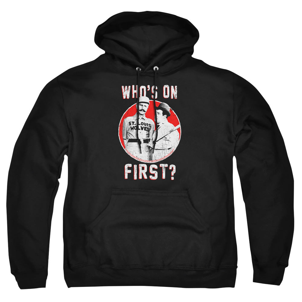 AN OFFCIALLY LICENSED ABBOTT & COSTELLO FIRST ADULT UNISEX PULLOVER HOODIE BLACK