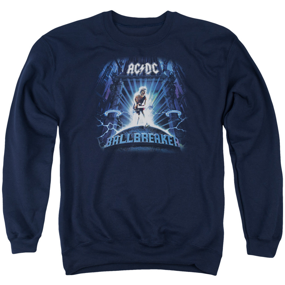AN OFFCIALLY LICENSED ACDC BALLBREAKER ADULT UNISEX CREWNECK SWEATSHIRT NAVY