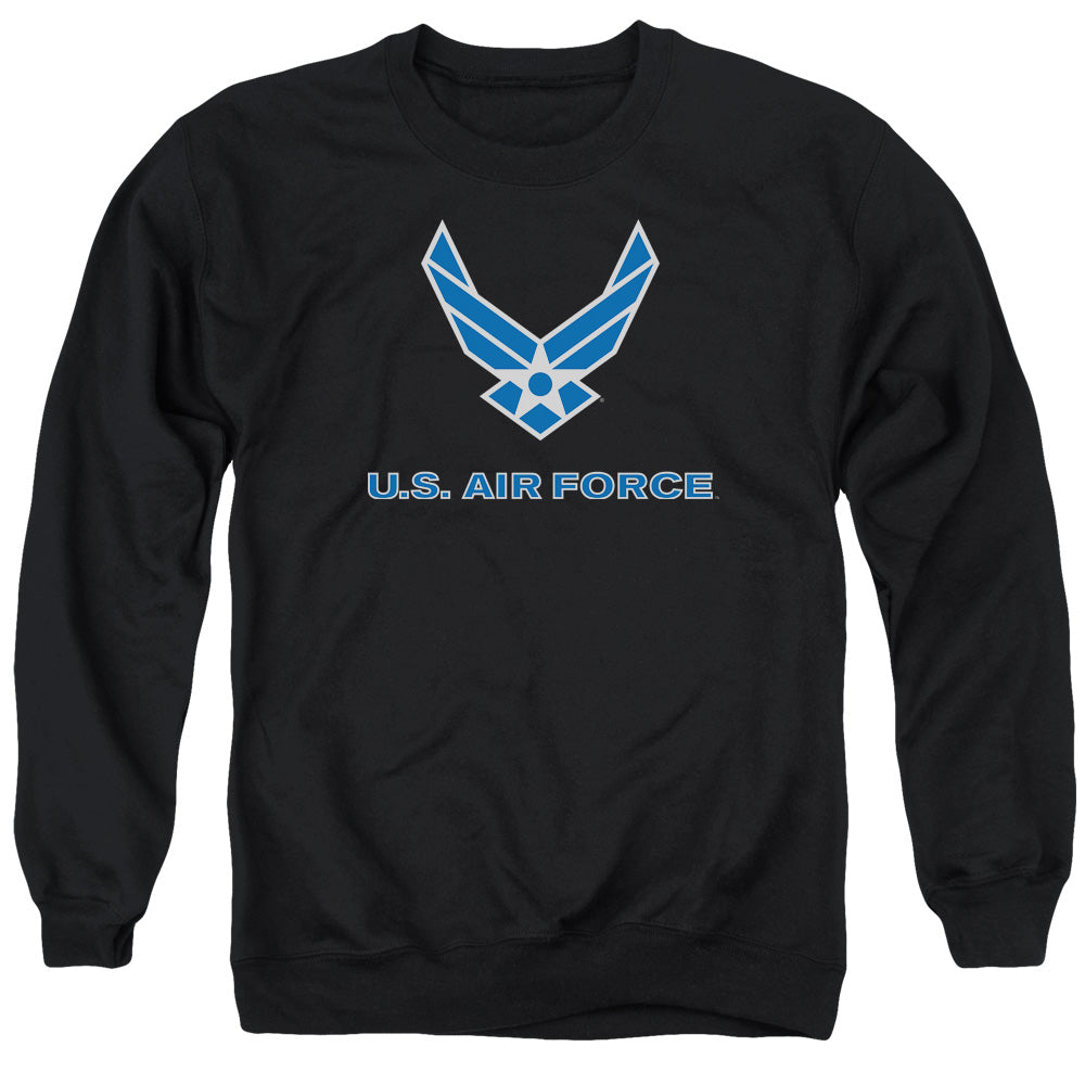 AN OFFCIALLY LICENSED AIR FORCE LOGO ADULT UNISEX CREWNECK SWEATSHIRT BLACK