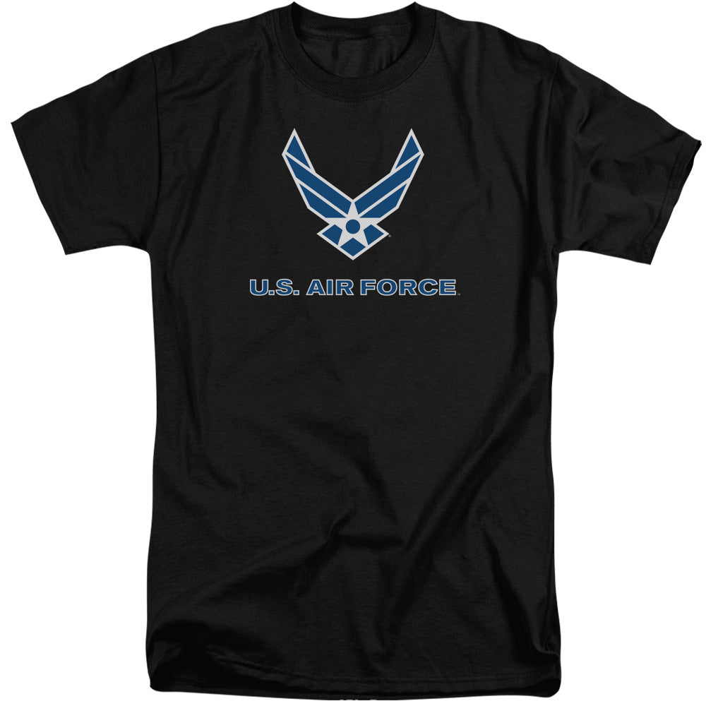 AN OFFCIALLY LICENSED AIR FORCE LOGO MEN'S TALL FIT T-SHIRT BLACK