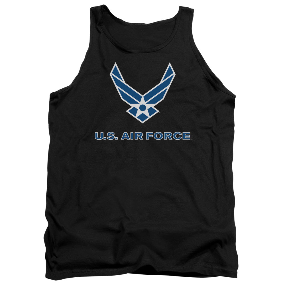 AN OFFCIALLY LICENSED AIR FORCE LOGO ADULT UNISEX TANK TOP BLACK