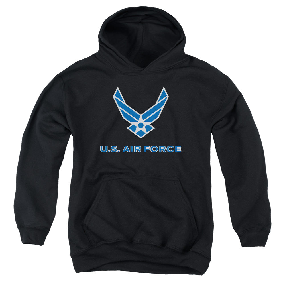 AN OFFCIALLY LICENSED AIR FORCE LOGO YOUTH HOODIE BLACK