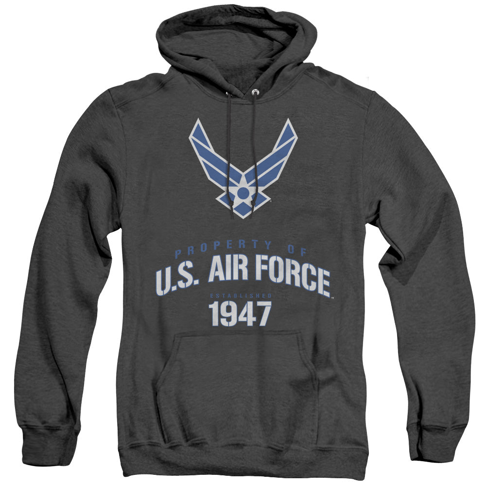 AN OFFCIALLY LICENSED AIR FORCE PROPERTY OF ADULT UNISEX HEATHER PULLOVER HOODIE BLACK