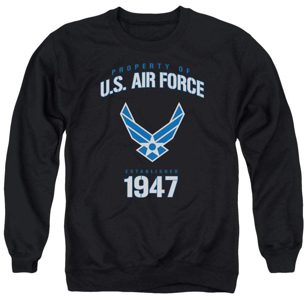 AN OFFCIALLY LICENSED AIR FORCE PROPERTY OF ADULT UNISEX CREWNECK SWEATSHIRT BLACK
