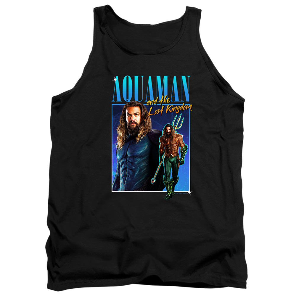 AN OFFCIALLY LICENSED AQUAMAN AND THE LOST KINGDOM 90'S STYLE AQUAMAN ADULT UNISEX TANK TOP BLACK