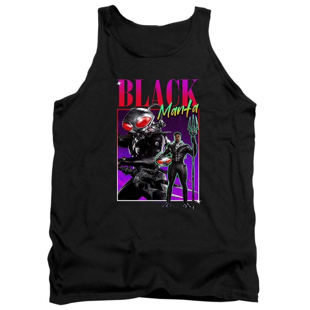 AN OFFCIALLY LICENSED AQUAMAN AND THE LOST KINGDOM 90'S STYLE BLACK MANTA ADULT UNISEX TANK TOP BLACK