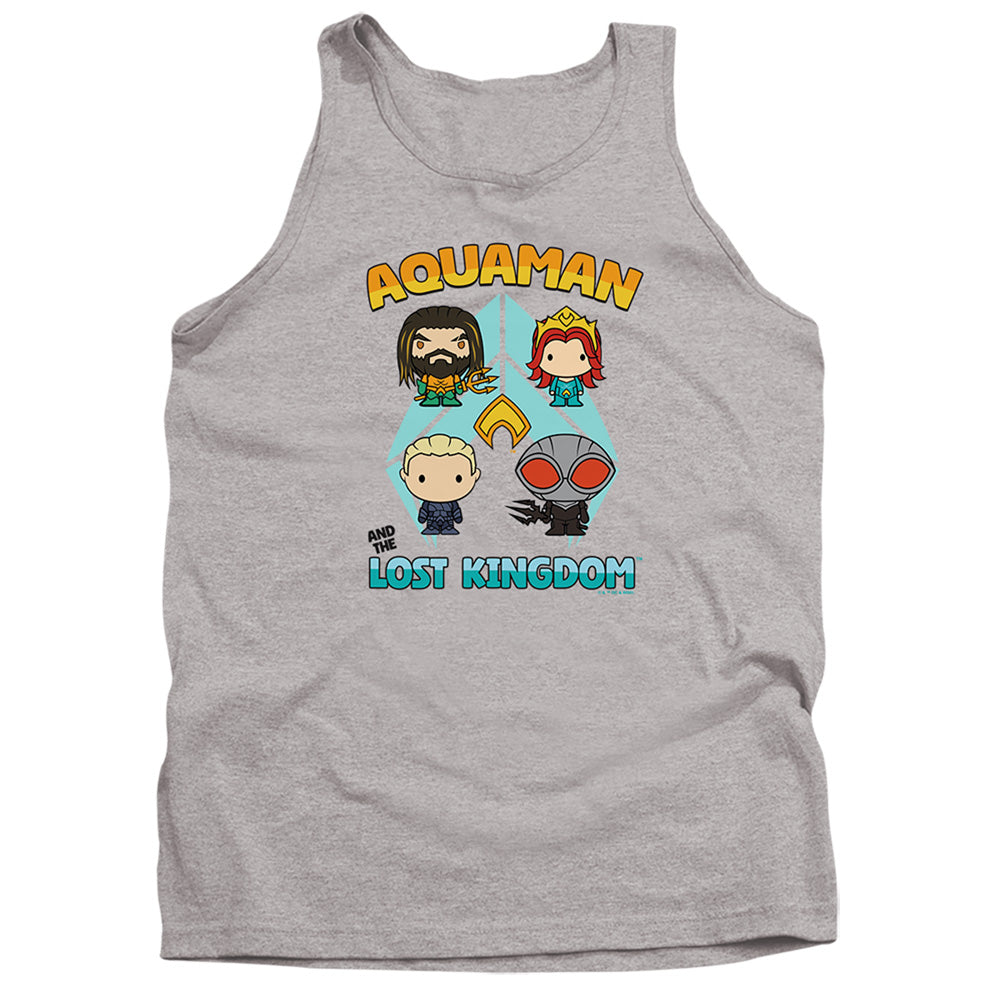 AN OFFCIALLY LICENSED AQUAMAN AND THE LOST KINGDOM CHARACTER LINEUP ADULT UNISEX TANK TOP ATHLETIC HEATHER