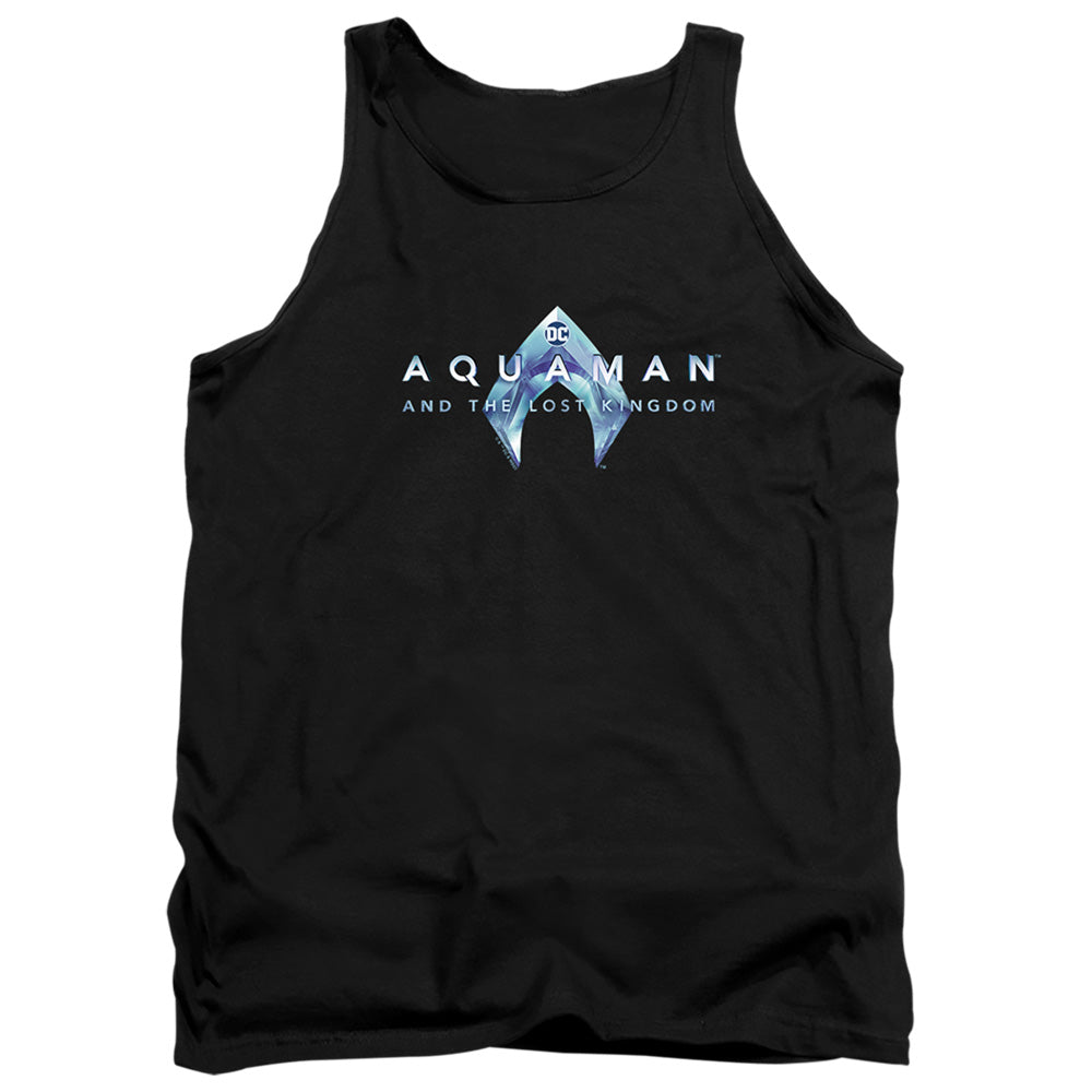 AN OFFCIALLY LICENSED AQUAMAN AND THE LOST KINGDOM LOGO ADULT UNISEX TANK TOP BLACK
