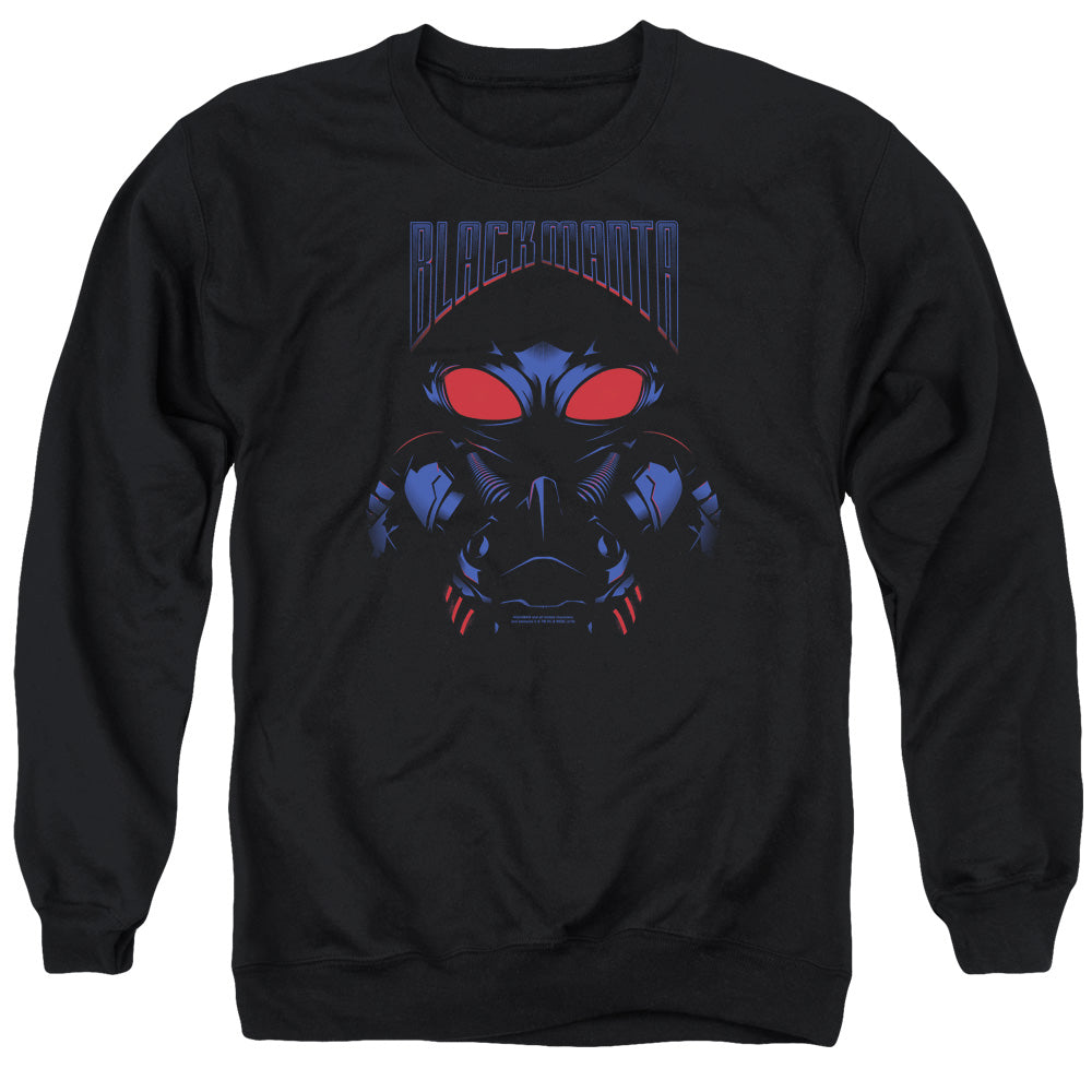 AN OFFCIALLY LICENSED AQUAMAN MOVIE BLACK MANTA ADULT UNISEX CREWNECK SWEATSHIRT BLACK