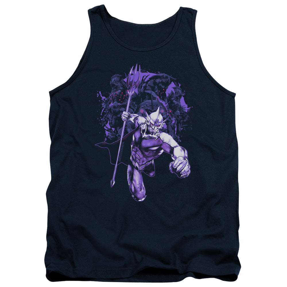 AN OFFCIALLY LICENSED AQUAMAN MOVIE EVIL DOERS ADULT UNISEX TANK TOP NAVY