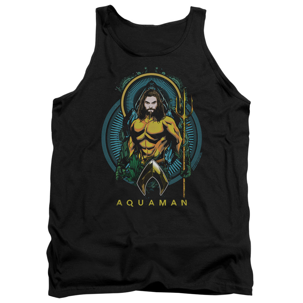 AN OFFCIALLY LICENSED AQUAMAN MOVIE AQUA NOUVEAU ADULT UNISEX TANK TOP BLACK