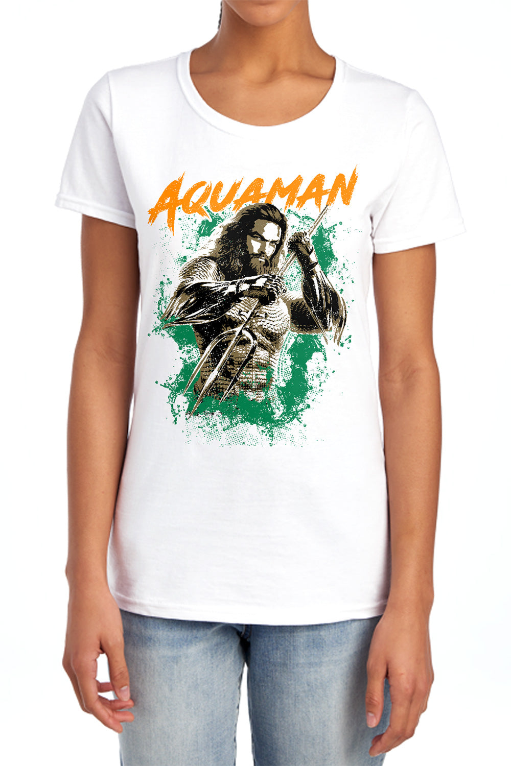 AN OFFCIALLY LICENSED AQUAMAN MOVIE LOCALS ONLY WOMEN'S REGULAR FIT T-SHIRT BANANA