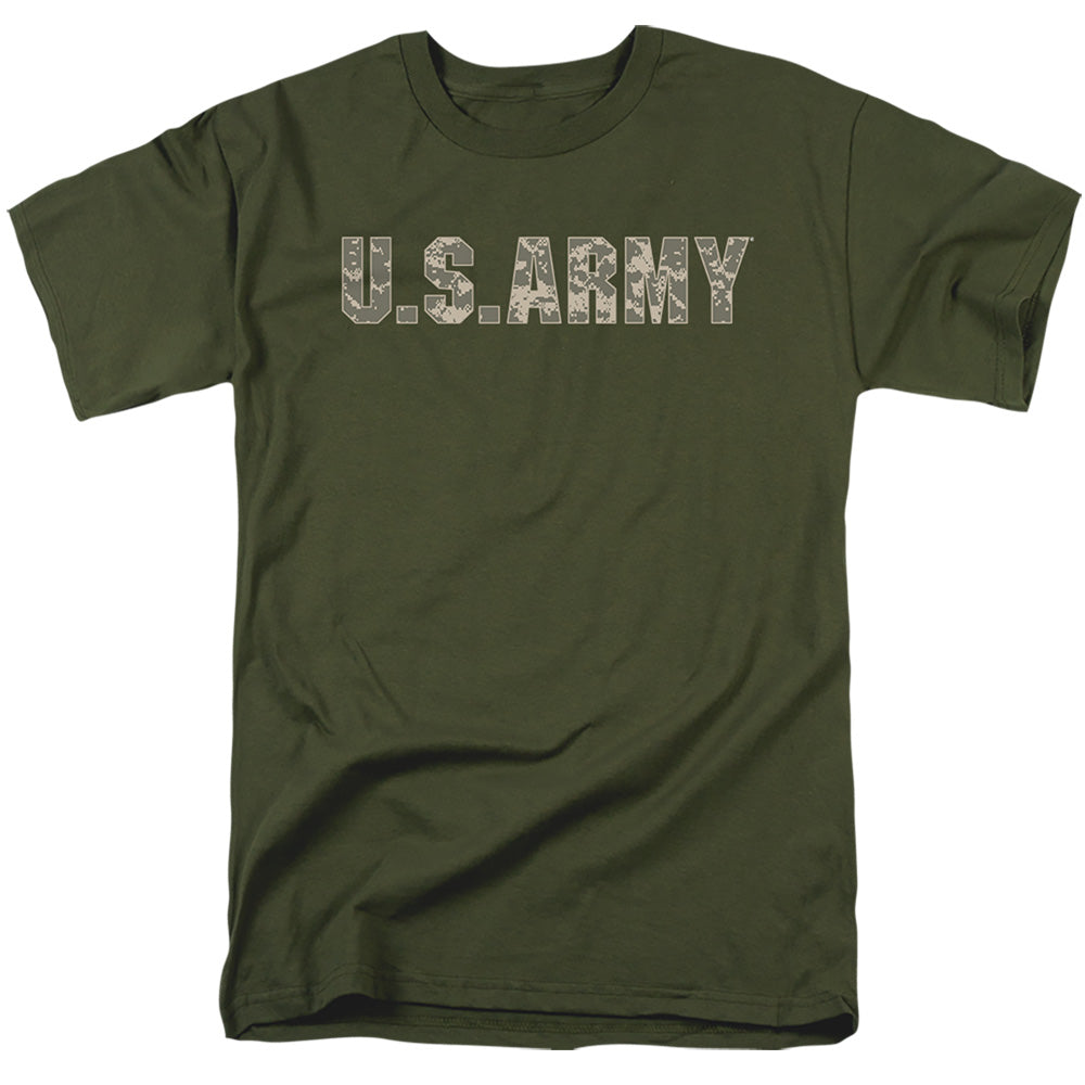 AN OFFCIALLY LICENSED ARMY CAMO MEN'S REGULAR FIT T-SHIRT MILITARY GREEN