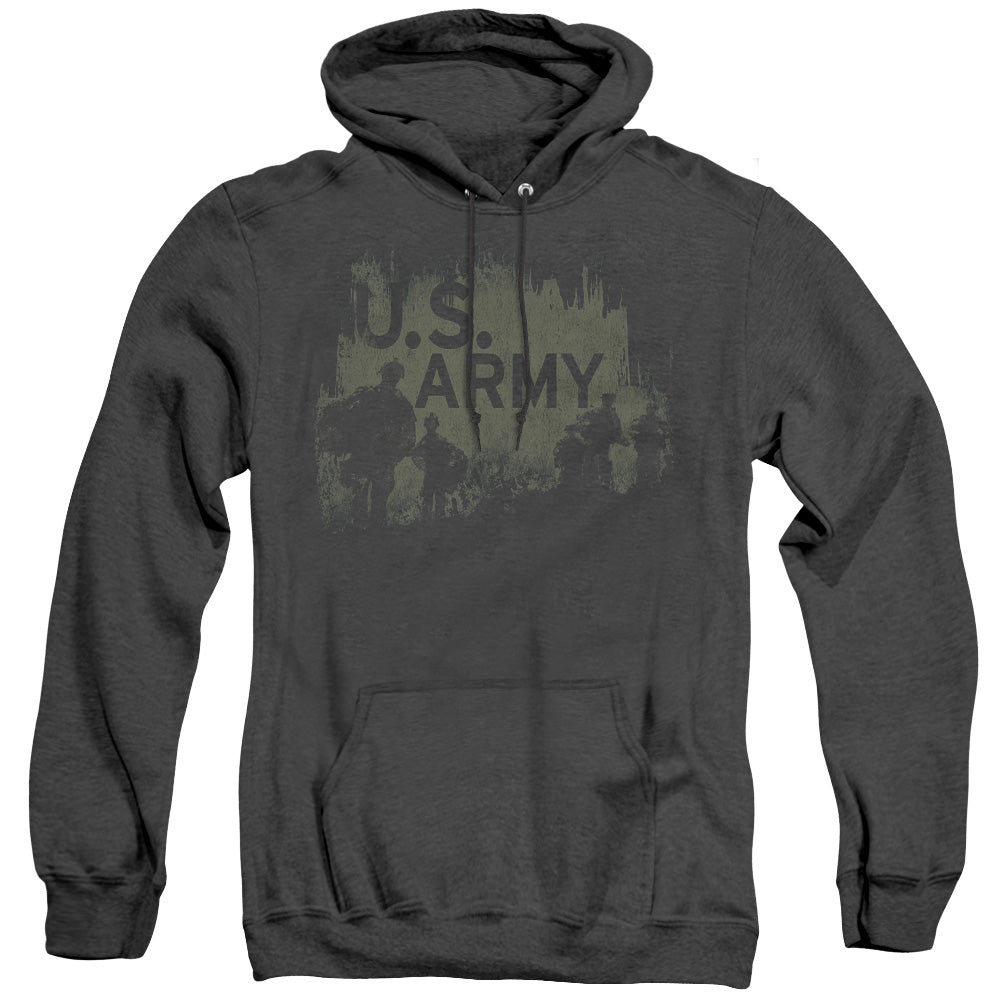 AN OFFCIALLY LICENSED ARMY SOLDIERS ADULT UNISEX HEATHER PULLOVER HOODIE BLACK