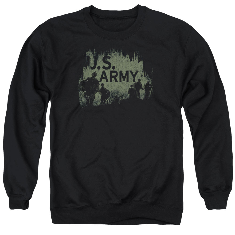 AN OFFCIALLY LICENSED ARMY SOLDIERS ADULT UNISEX CREWNECK SWEATSHIRT BLACK
