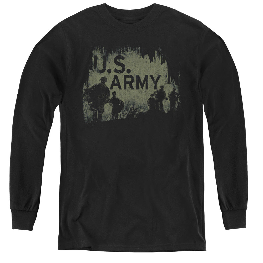 AN OFFCIALLY LICENSED ARMY SOLDIERS YOUTH LONG SLEEVE T-SHIRT BLACK
