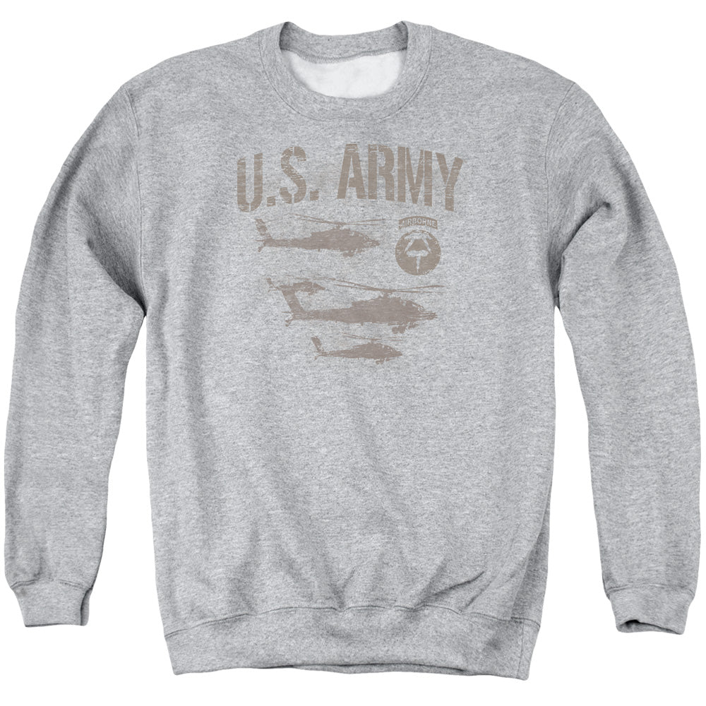 AN OFFCIALLY LICENSED ARMY AIRBORNE ADULT UNISEX CREWNECK SWEATSHIRT ATHLETIC HEATHER