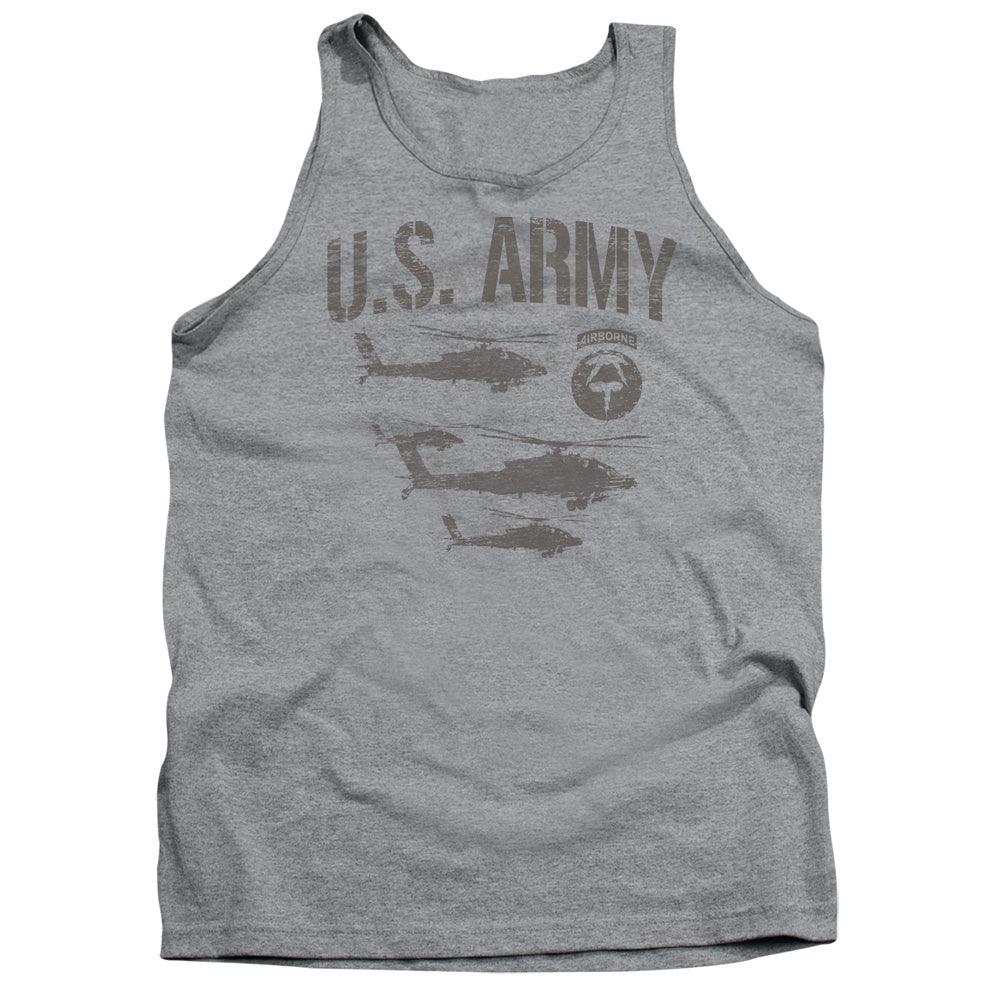 AN OFFCIALLY LICENSED ARMY AIRBORNE ADULT UNISEX TANK TOP ATHLETIC HEATHER