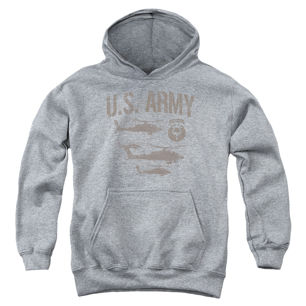 AN OFFCIALLY LICENSED ARMY AIRBORNE YOUTH HOODIE ATHLETIC HEATHER