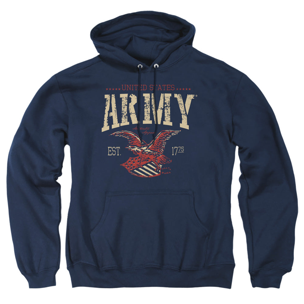 AN OFFCIALLY LICENSED ARMY ARCH ADULT UNISEX PULLOVER HOODIE NAVY