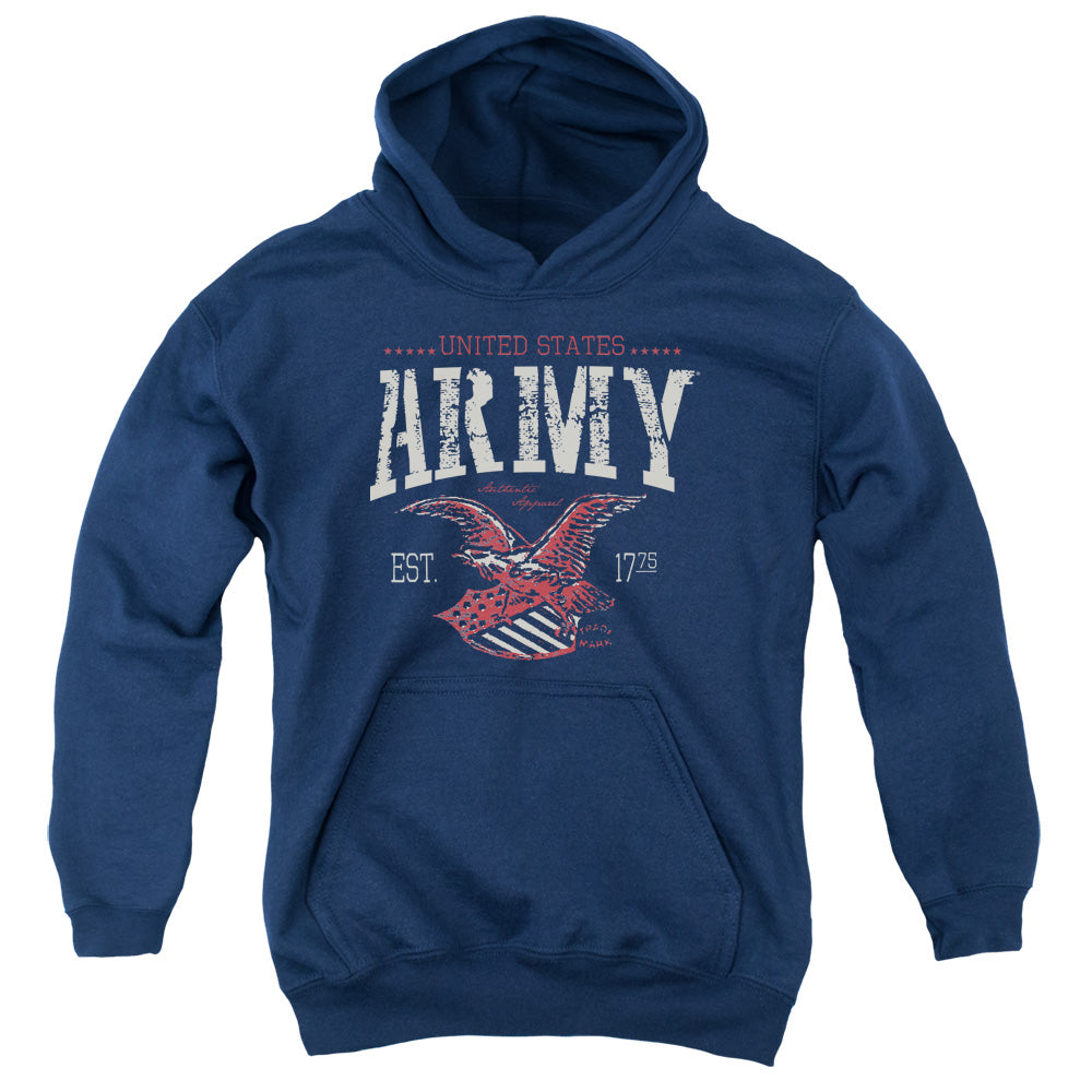AN OFFCIALLY LICENSED ARMY ARCH YOUTH HOODIE NAVY