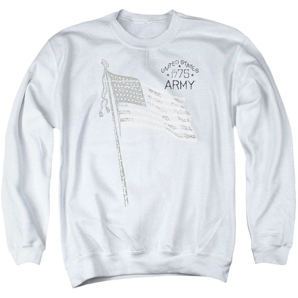 AN OFFCIALLY LICENSED ARMY TRISTAR ADULT UNISEX CREWNECK SWEATSHIRT WHITE