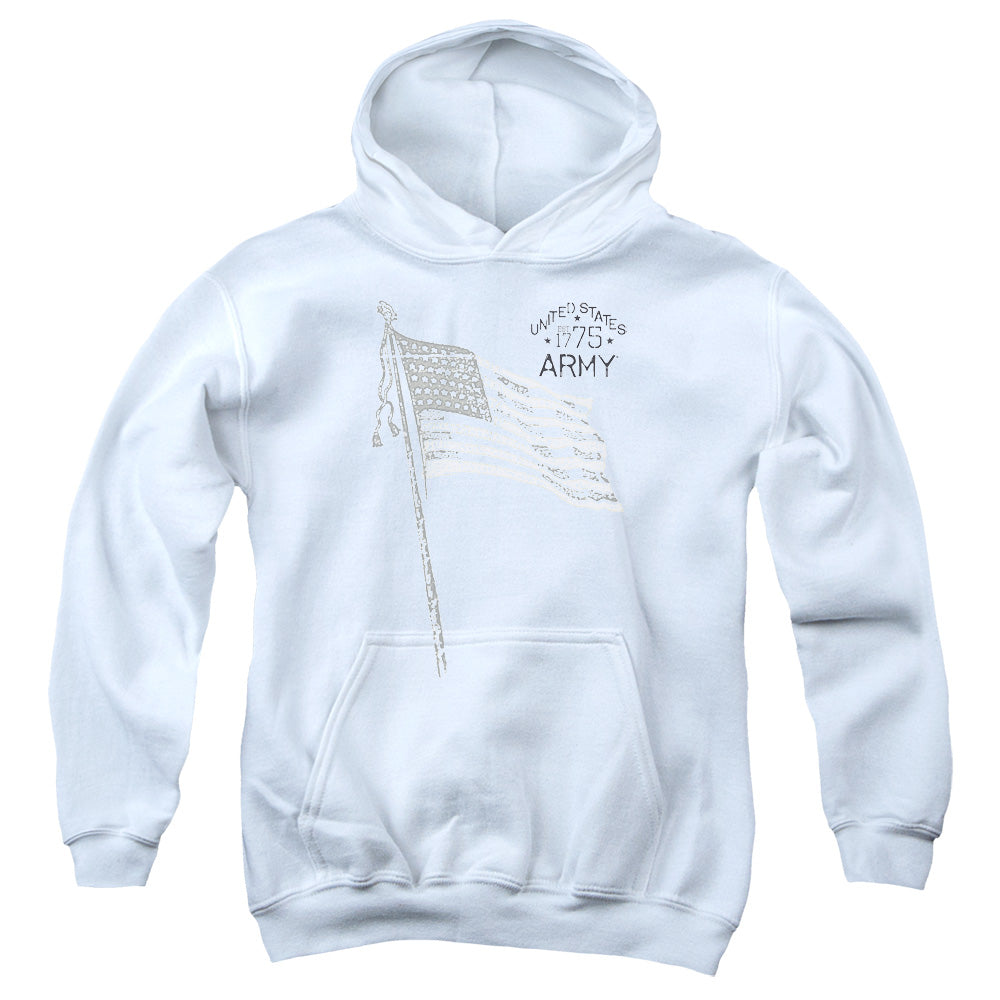 AN OFFCIALLY LICENSED ARMY TRISTAR YOUTH HOODIE WHITE
