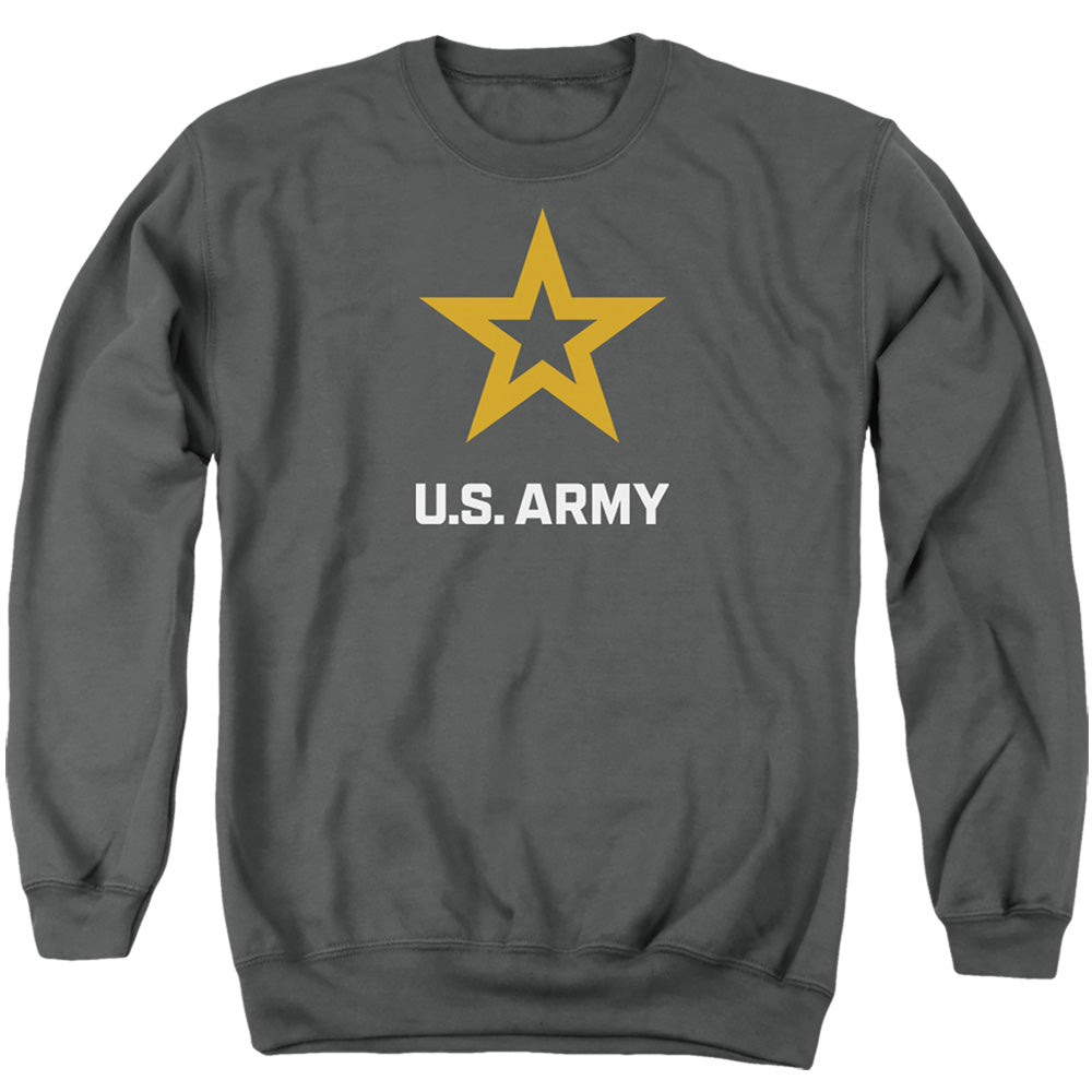 AN OFFCIALLY LICENSED ARMY LOGO ADULT UNISEX CREWNECK SWEATSHIRT CHARCOAL
