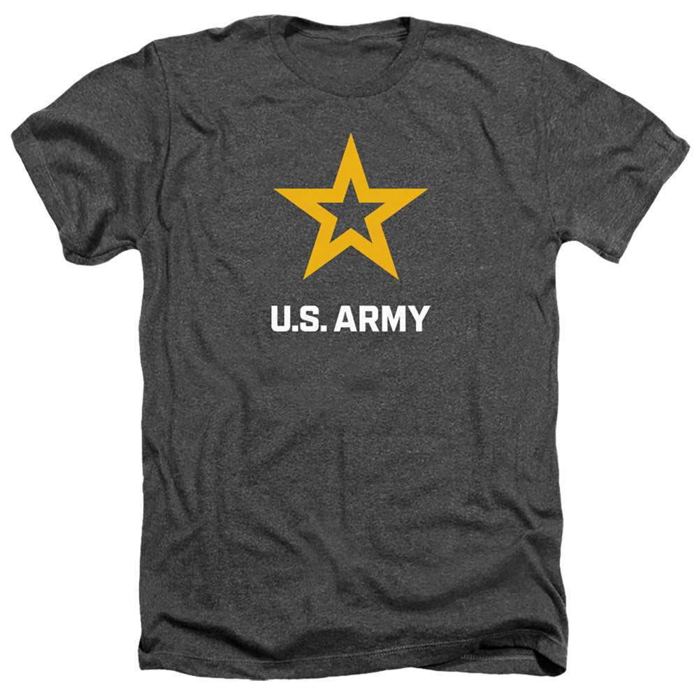 AN OFFCIALLY LICENSED ARMY LOGO MEN'S HEATHER T-SHIRT CHARCOAL