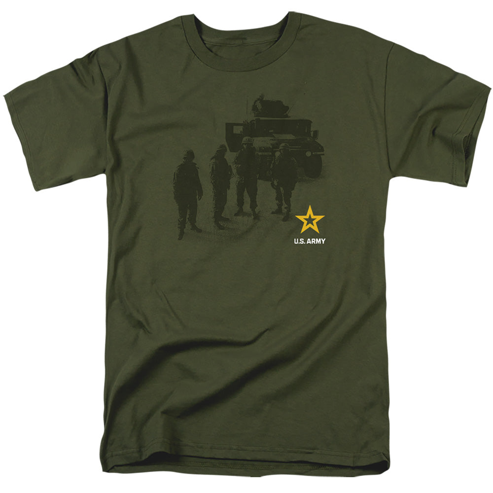AN OFFCIALLY LICENSED ARMY STRONG MEN'S REGULAR FIT T-SHIRT MILITARY GREEN