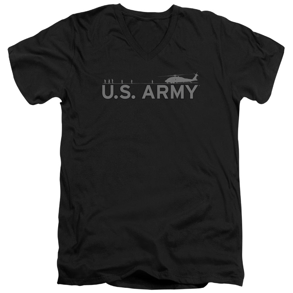 AN OFFCIALLY LICENSED ARMY HELICOPTER MEN'S V-NECK T-SHIRT BLACK