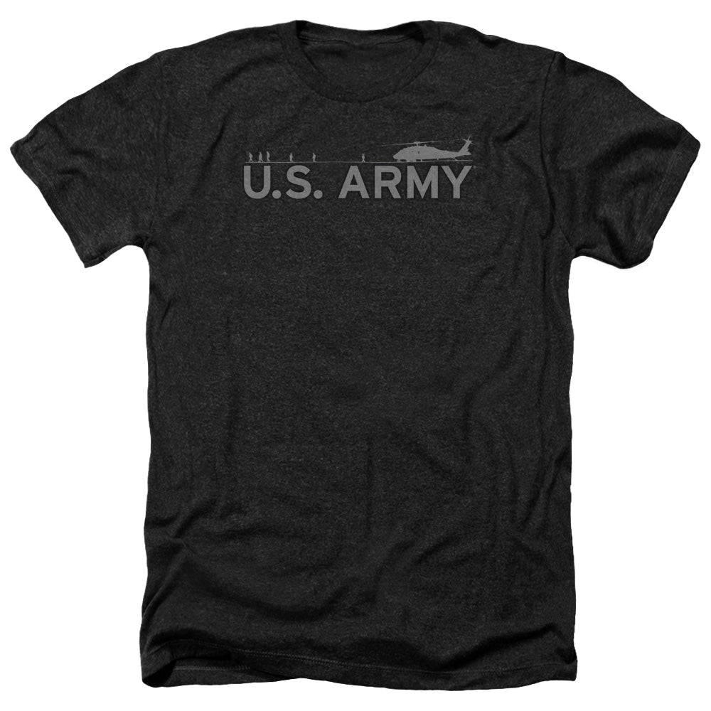 AN OFFCIALLY LICENSED ARMY HELICOPTER MEN'S HEATHER T-SHIRT CHARCOAL