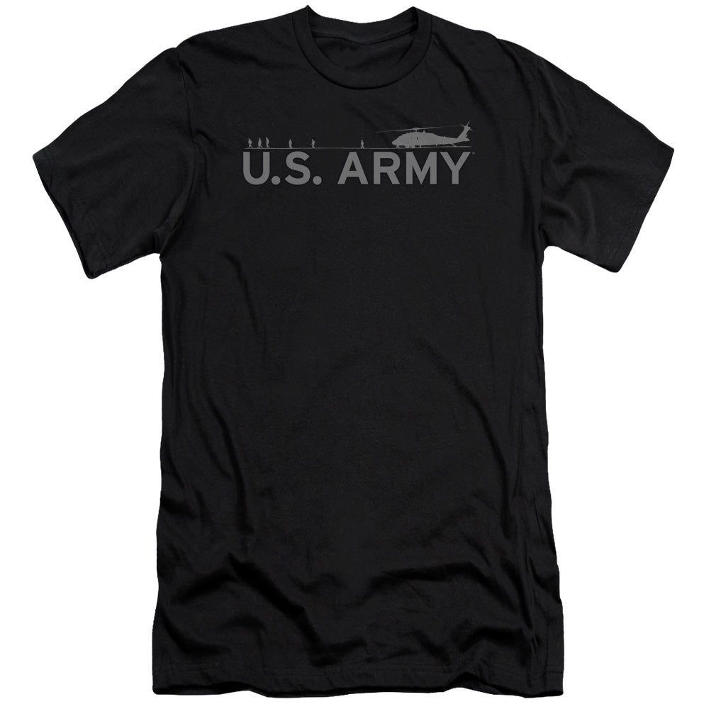 AN OFFCIALLY LICENSED ARMY HELICOPTER MEN'S PREMIUM SLIM FIT T-SHIRT BLACK