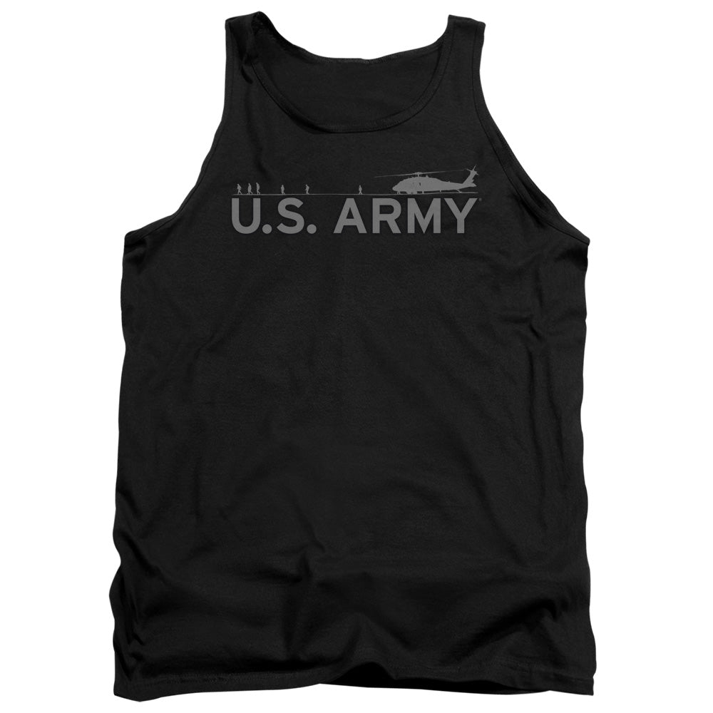 AN OFFCIALLY LICENSED ARMY HELICOPTER ADULT UNISEX TANK TOP BLACK
