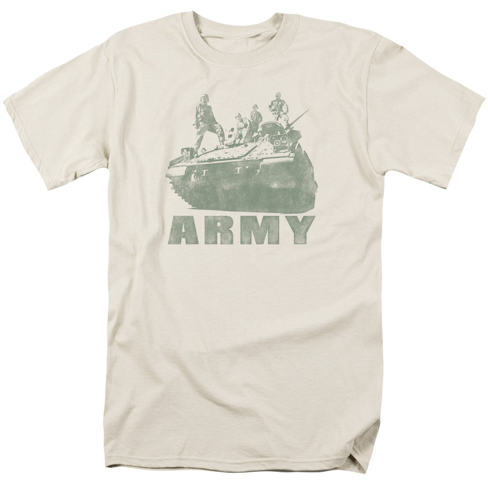 AN OFFCIALLY LICENSED ARMY TANK MEN'S REGULAR FIT T-SHIRT CREAM