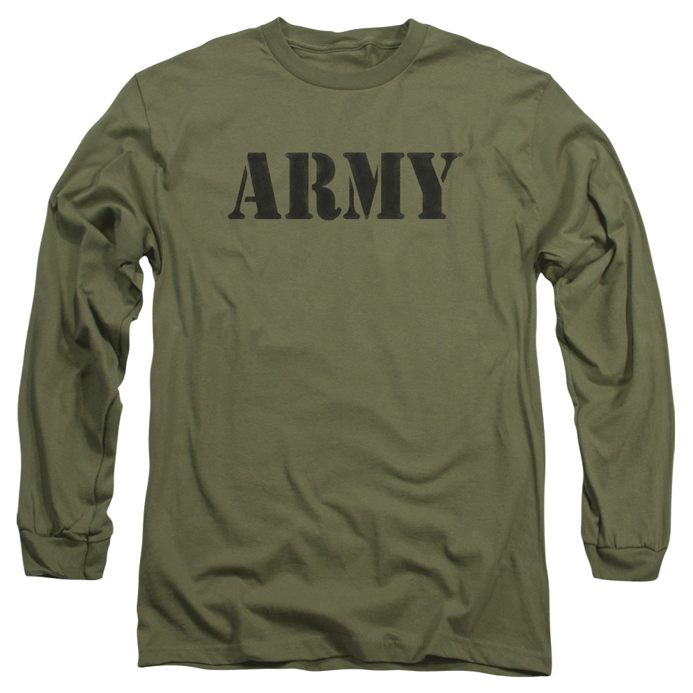 AN OFFCIALLY LICENSED ARMY ARMY MEN'S LONG SLEEVE T-SHIRT MILITARY GREEN