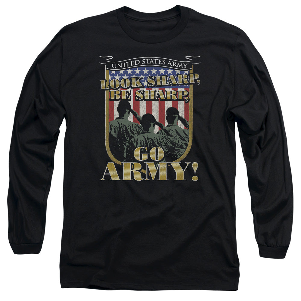 AN OFFCIALLY LICENSED ARMY GO ARMY MEN'S LONG SLEEVE T-SHIRT BLACK