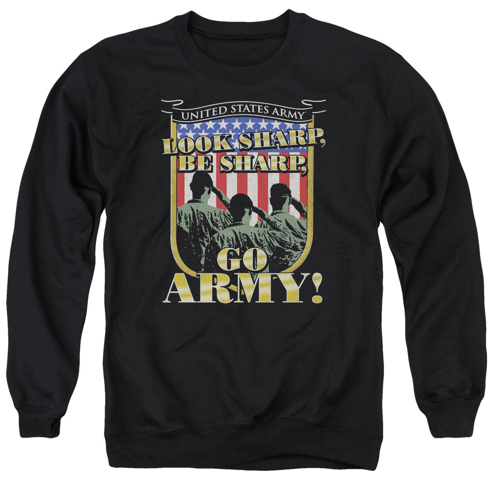 AN OFFCIALLY LICENSED ARMY GO ARMY ADULT UNISEX CREWNECK SWEATSHIRT BLACK