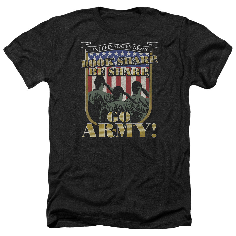 AN OFFCIALLY LICENSED ARMY GO ARMY MEN'S HEATHER T-SHIRT CHARCOAL