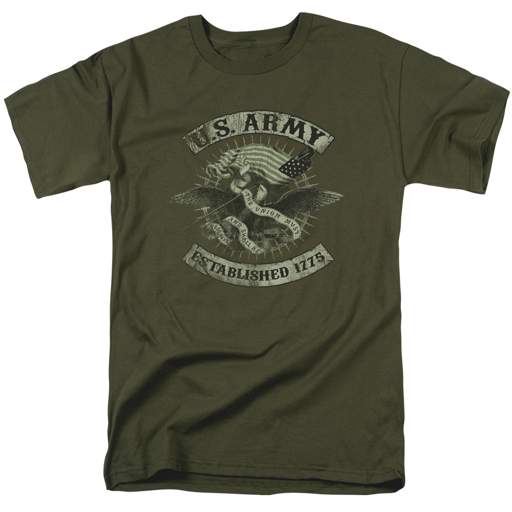 AN OFFCIALLY LICENSED ARMY UNION EAGLE MEN'S REGULAR FIT T-SHIRT MILITARY GREEN