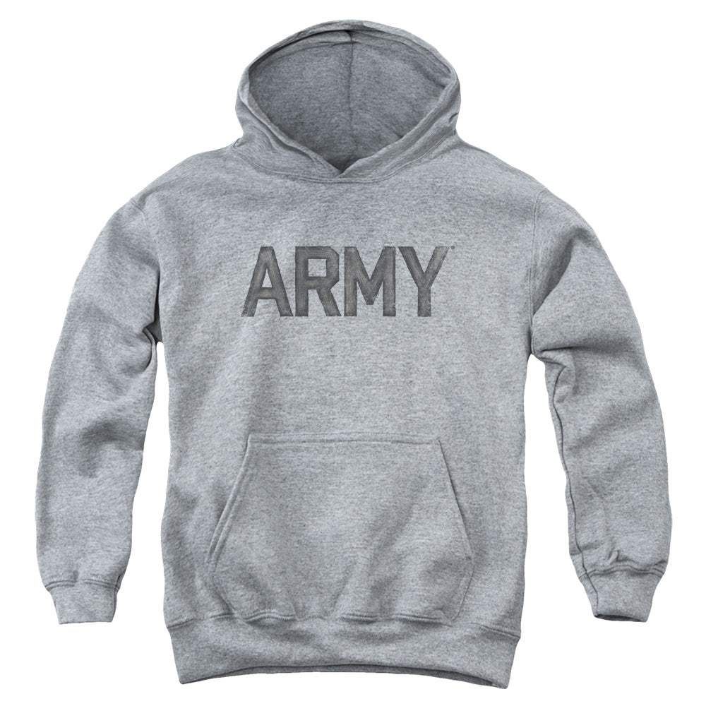AN OFFCIALLY LICENSED ARMY STAR YOUTH HOODIE ATHLETIC HEATHER