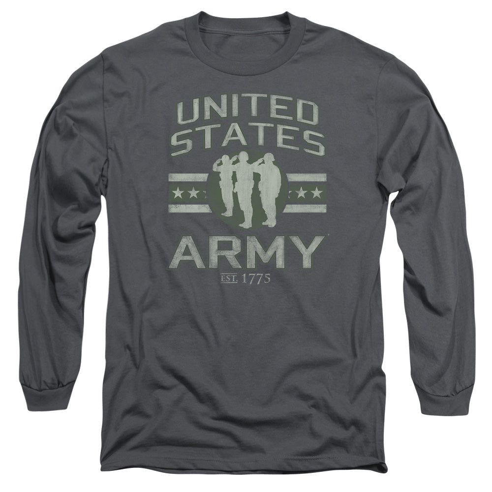 AN OFFCIALLY LICENSED ARMY UNITED STATES ARMY MEN'S LONG SLEEVE T-SHIRT CHARCOAL