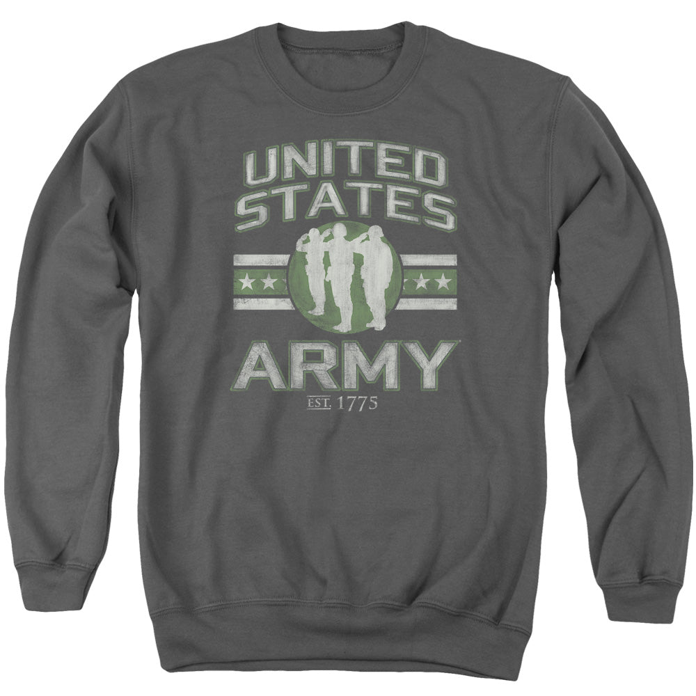 AN OFFCIALLY LICENSED ARMY UNITED STATES ARMY ADULT UNISEX CREWNECK SWEATSHIRT CHARCOAL