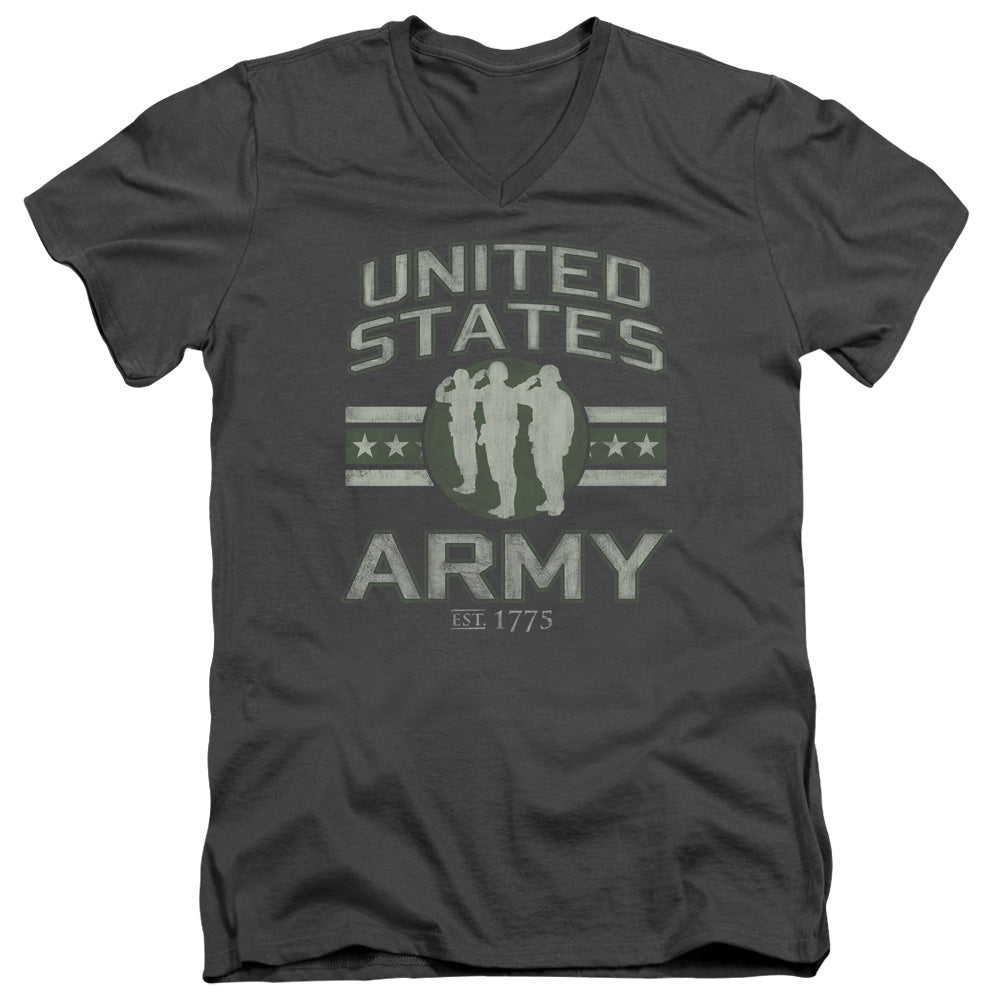 AN OFFCIALLY LICENSED ARMY UNITED STATES ARMY MEN'S V-NECK T-SHIRT CHARCOAL