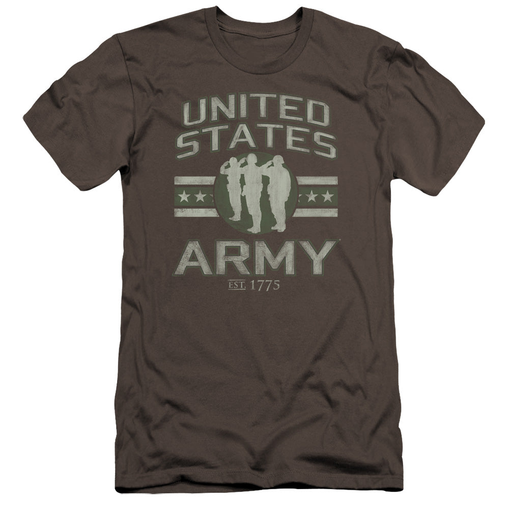 AN OFFCIALLY LICENSED ARMY UNITED STATES ARMY MEN'S PREMIUM SLIM FIT T-SHIRT CHARCOAL