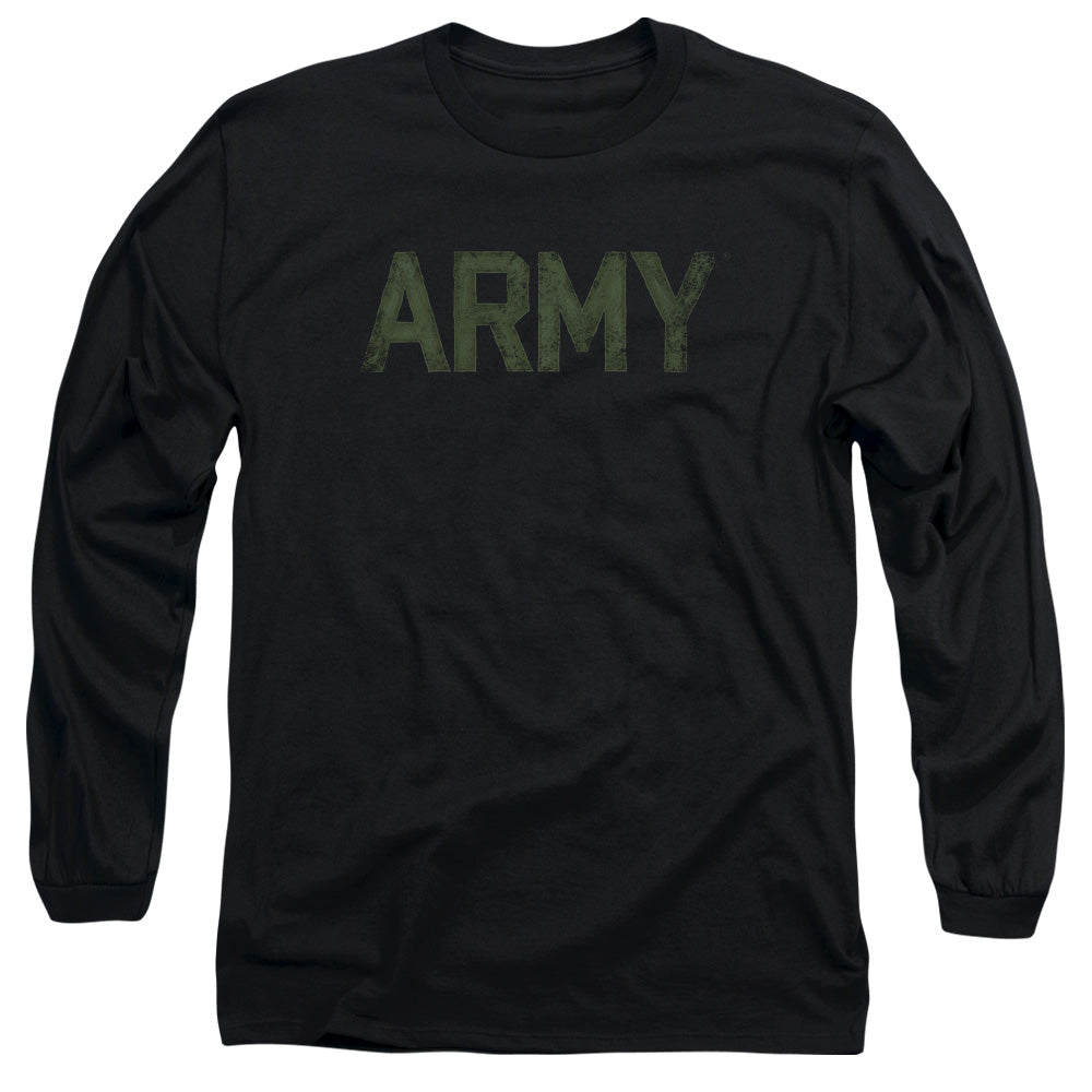 AN OFFCIALLY LICENSED ARMY TYPE MEN'S LONG SLEEVE T-SHIRT BLACK